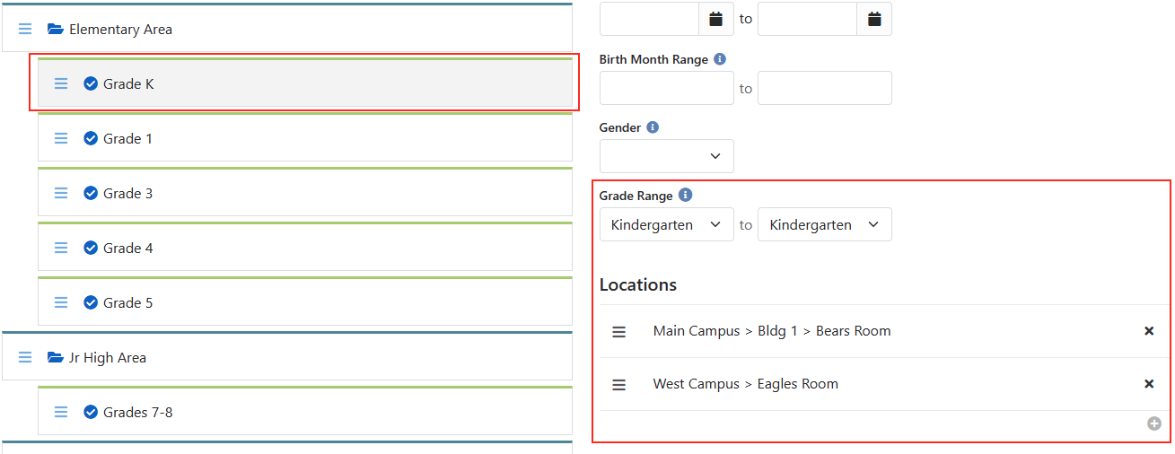 Kindergarten, Two Campuses