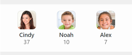 This section shows the individuals in the person’s primary family. 
